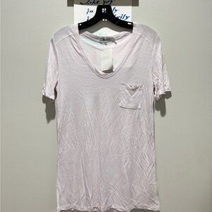 T By Alexander Wang Classic Pocket T-Shirt Sz XS Short Sleeve Pale Pink Soft